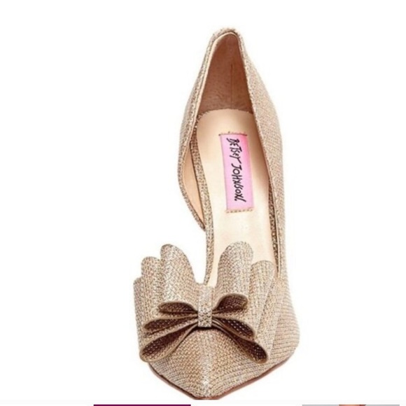 Betsey Johnson D’Orsay glittered BOW Pumps - Picture 4 of 8